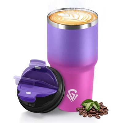 HoneyHolly Thermobecher 600 ml, Wiederverwendbar, Edelstahl Kaffeebecher-to-go Thermo, Auslaufsicher, Doppelwandiger Trinkbecher, Isolierbecher, Travel Mug für Heißen Kaffee, Tee und Kalte Getränke HoneyHolly Thermobecher 600 ml, Wiederverwendbar, Edelstahl Kaffeebecher-to-go Thermo, Auslaufsicher, Doppelwandiger Trinkbecher, Isolierbecher, Travel Mug für Heißen Kaffee, Tee und Kalte Getränke