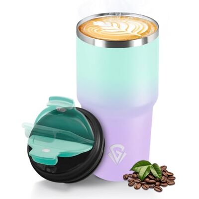 HoneyHolly Thermobecher 600 ml, Wiederverwendbar, Edelstahl Kaffeebecher-to-go Thermo, Auslaufsicher, Doppelwandiger Trinkbecher, Isolierbecher, Travel Mug für Heißen Kaffee, Tee und Kalte Getränke HoneyHolly Thermobecher 600 ml, Wiederverwendbar, Edelstahl Kaffeebecher-to-go Thermo, Auslaufsicher, Doppelwandiger Trinkbecher, Isolierbecher, Travel Mug für Heißen Kaffee, Tee und Kalte Getränke