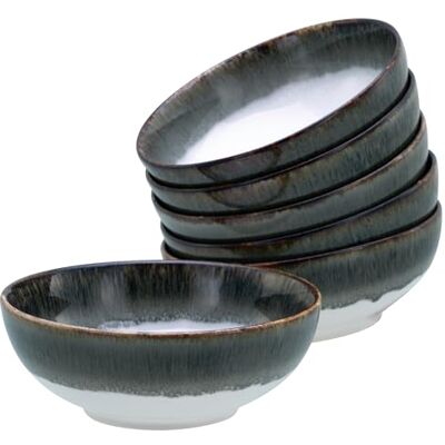 Deutsche Designer-Schüsseln - Wasserfall-Glasur - Set aus 6 Deutsche Designer-Schüsseln - Wasserfall-Glasur - Set aus 6