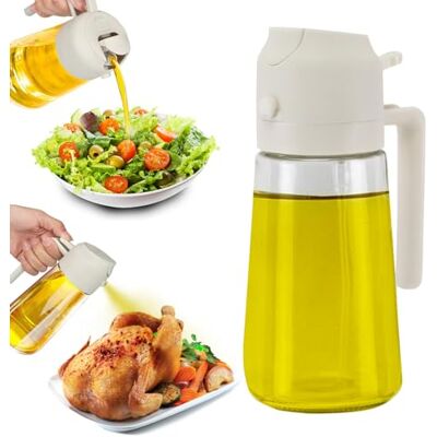 BEPER C102SPE004 Ölsprüher für Heißluftfritteuse, 2-in-1, 480 ml Glasbehälter für Ölflasche, Küchenspray, Ausgießer + Sprühkopf BEPER C102SPE004 Ölsprüher für Heißluftfritteuse, 2-in-1, 480 ml Glasbehälter für Ölflasche, Küchenspray, Ausgießer + Sprühkopf
