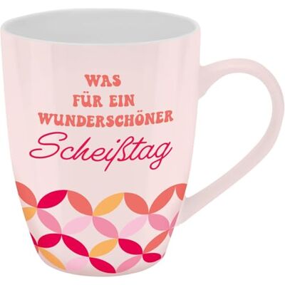 GRUSS & CO Tasse mit Motivdruck "Was für ein wunderschöner Scheißtag", mit Banderole GRUSS & CO Tasse mit Motivdruck "Was für ein wunderschöner Scheißtag", mit Banderole