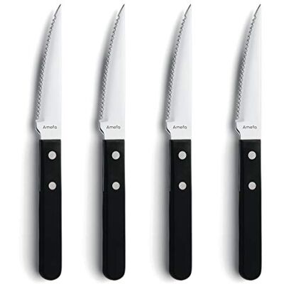 Amefa Steakmesser Set 4-tlg., Wellenschliff, gehärteter 13/0 Chromstahl Amefa Steakmesser Set 4-tlg., Wellenschliff, gehärteter 13/0 Chromstahl