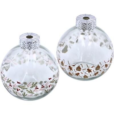Dekohelden24 Trinkglas Weihnachtskugel aus Glas mit Strohhalm als 2er Set, transparent mit weihnachtlichem Dekor, L/B/H 10 x 10 x 20 cm, Fassungsvermögen 220 ml Dekohelden24 Trinkglas Weihnachtskugel aus Glas mit Strohhalm als 2er Set, transparent mit weihnachtlichem Dekor, L/B/H 10 x 10 x 20 cm, Fassungsvermögen 220 ml