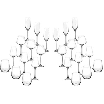 Bjorn LAGOM Gläser-Set 24-teilig – Elegantes geschirrset aus bleifreiem Kristallin, Wasser-, Sekt- und Weingläser für stilvolles geschirr Bjorn LAGOM Gläser-Set 24-teilig – Elegantes geschirrset aus bleifreiem Kristallin, Wasser-, Sekt- und Weingläser für stilvolles geschirr
