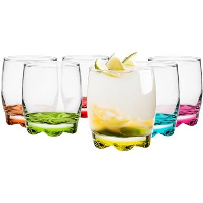 Glasmark KROSNO 1992 Glasmark KROSNO, 250ml, Set von 6, Trinkgläser mit farbigem Boden, Longdrinkgläser, Wassergläser, Saftgläse, Perfekt für Zuhause, Restaurants und Partys Glasmark KROSNO 1992 Glasmark KROSNO, 250ml, Set von 6, Trinkgläser mit farbigem Boden, Longdrinkgläser, Wassergläser, Saftgläse, Perfekt für Zuhause, Restaurants und Partys