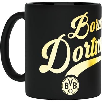 Dortmund Borussia BVB Tasse mit Metallic Schriftzug Dortmund Borussia BVB Tasse mit Metallic Schriftzug