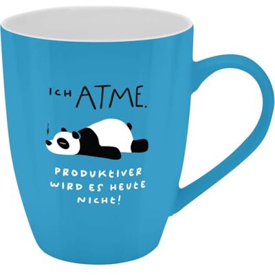 GRUSS & CO Tasse mit Motivdruck "Ich atme. Produktiver wird es heute nicht!", mit Banderole GRUSS & CO Tasse mit Motivdruck "Ich atme. Produktiver wird es heute nicht!", mit Banderole