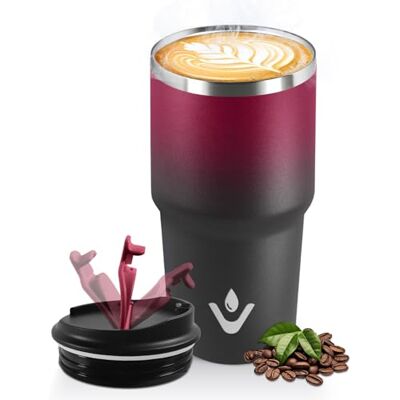 HoneyHolly Thermobecher 600 ml, Wiederverwendbar, Edelstahl Kaffeebecher-to-go Thermo, Auslaufsicher, Doppelwandiger Trinkbecher, Isolierbecher, Travel Mug für Heißen Kaffee, Tee und Kalte Getränke HoneyHolly Thermobecher 600 ml, Wiederverwendbar, Edelstahl Kaffeebecher-to-go Thermo, Auslaufsicher, Doppelwandiger Trinkbecher, Isolierbecher, Travel Mug für Heißen Kaffee, Tee und Kalte Getränke