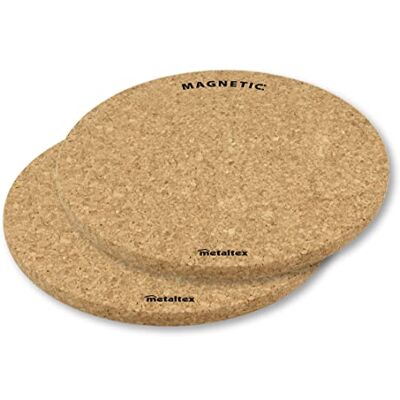 Metaltex 2er Set Magnetische Kork Untersetzer, ⌀ 20cm, Beige Metaltex 2er Set Magnetische Kork Untersetzer, ⌀ 20cm, Beige