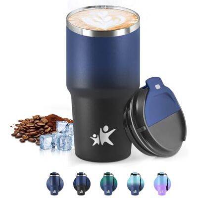 HoneyHolly Thermobecher 600 ml, Wiederverwendbar, Edelstahl Kaffeebecher-to-go Thermo, Auslaufsicher, Doppelwandiger Trinkbecher, Isolierbecher, Travel Mug für Heißen Kaffee, Tee und Kalte Getränke HoneyHolly Thermobecher 600 ml, Wiederverwendbar, Edelstahl Kaffeebecher-to-go Thermo, Auslaufsicher, Doppelwandiger Trinkbecher, Isolierbecher, Travel Mug für Heißen Kaffee, Tee und Kalte Getränke