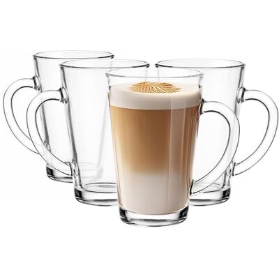 Glasmark KROSNO 1992 Gläser Set Kaffeegläser Teegläser Mit Henkel 4 Stück 300 ml Kaffee Tee Latte Glas Teetassen Glasbecher Trinkglas Spülmaschinengeeignet Iwo, Durchsichtig Glasmark KROSNO 1992 Gläser Set Kaffeegläser Teegläser Mit Henkel 4 Stück 300 ml Kaffee Tee Latte Glas Teetassen Glasbecher Trinkglas Spülmaschinengeeignet Iwo, Durchsichtig