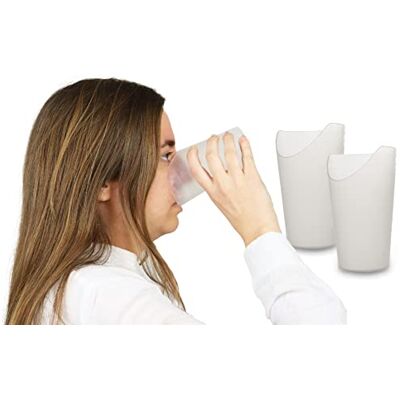 PEPE Mobility Dysphagie Becher (2 Stück), Trinkbecher für Senioren mit Nasenausschnitt, Nasenbecher für Erwachsene, Trinkhilfe bei Schluckbeschwerden, Wiederverwendbar, 237 ml PEPE Mobility Dysphagie Becher (2 Stück), Trinkbecher für Senioren mit Nasenausschnitt, Nasenbecher für Erwachsene, Trinkhilfe bei Schluckbeschwerden, Wiederverwendbar, 237 ml