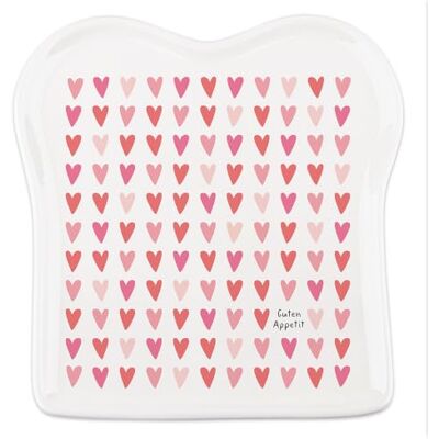 GW-Trading Herz Toastplatte - Lebensmittelsicheres Keramik - Spülmaschinenfest - 14,5x15,5cm GW-Trading Herz Toastplatte - Lebensmittelsicheres Keramik - Spülmaschinenfest - 14,5x15,5cm