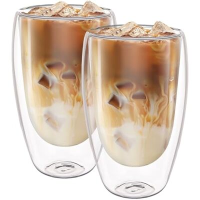 ASelected 2er Set Latte Macchiato Gläser, 450 ML doppelwandige gläser Schwebeeffekt doppelwandige kaffeegläser für Latte Macchiato Cappuccino Bier Milch Tee ASelected 2er Set Latte Macchiato Gläser, 450 ML doppelwandige gläser Schwebeeffekt doppelwandige kaffeegläser für Latte Macchiato Cappuccino Bier Milch Tee