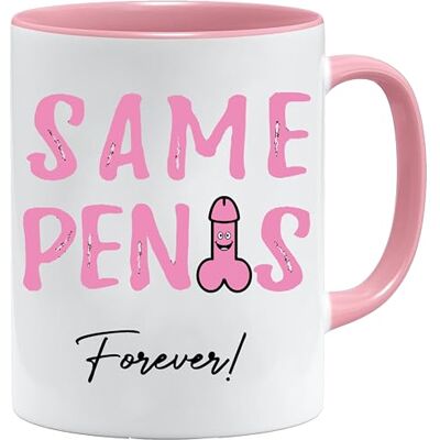 Acen Merchandise Same Penis Forever Tasse Lustiger JGA Becher für Junggesellinnenabschied Frauen Team Braut Geschenkidee Hen Party Junggesellenabschied Keramik, Pink/Weiß, 330 ml Acen Merchandise Same Penis Forever Tasse Lustiger JGA Becher für Junggesellinnenabschied Frauen Team Braut Geschenkidee Hen Party Junggesellenabschied Keramik, Pink/Weiß, 330 ml