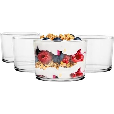 Glasmark KROSNO 1992 Eisbecher Glas 4 Stück 150 ml Eisschale Dessertschale Glasschale Spülmaschinenfest, Farblos/Transparent Glasmark KROSNO 1992 Eisbecher Glas 4 Stück 150 ml Eisschale Dessertschale Glasschale Spülmaschinenfest, Farblos/Transparent