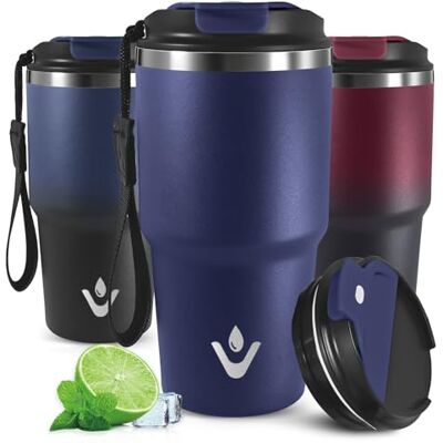 Mujigaga 20oz Thermobecher Kafferbecher to Go Vakuumisoliert, Thermobecher Auslaufsichere,Trinkbecher Isoliert mit Trageriemen, 8h Eisgekühlt / 6h Heiß, Isolierbecher für Sprudel, Yoga, Wandern Mujigaga 20oz Thermobecher Kafferbecher to Go Vakuumisoliert, Thermobecher Auslaufsichere,Trinkbecher Isoliert mit Trageriemen, 8h Eisgekühlt / 6h Heiß, Isolierbecher für Sprudel, Yoga, Wandern