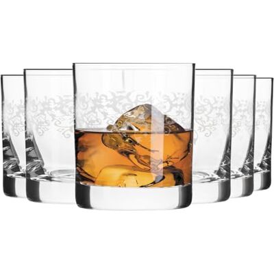 Krosno – Whiskygläser 350 ml – 6er Set – Krista Deco Kollektion – Bleifreies Kristallglas – Klassisches Design mit Farblosem Muster Krosno – Whiskygläser 350 ml – 6er Set – Krista Deco Kollektion – Bleifreies Kristallglas – Klassisches Design mit Farblosem Muster