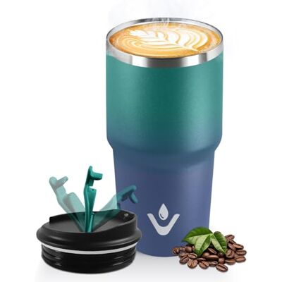 HoneyHolly Thermobecher 600 ml, Wiederverwendbar, Edelstahl Kaffeebecher-to-go Thermo, Auslaufsicher, Doppelwandiger Trinkbecher, Isolierbecher, Travel Mug für Heißen Kaffee, Tee und Kalte Getränke HoneyHolly Thermobecher 600 ml, Wiederverwendbar, Edelstahl Kaffeebecher-to-go Thermo, Auslaufsicher, Doppelwandiger Trinkbecher, Isolierbecher, Travel Mug für Heißen Kaffee, Tee und Kalte Getränke