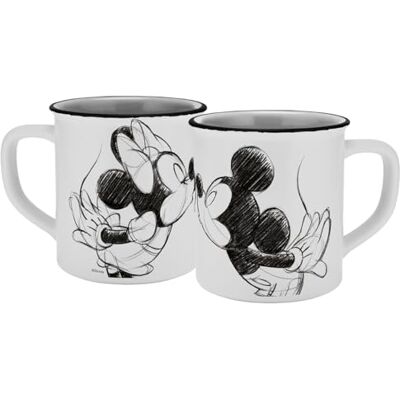 Gedalabels Tasse Mickey Kiss Sketch silbergrau Emaille-Optik 400ml Disney Liebe Retro Minnie Minnie Maus Mickey Maus Kaffee Tee Gedalabels Tasse Mickey Kiss Sketch silbergrau Emaille-Optik 400ml Disney Liebe Retro Minnie Minnie Maus Mickey Maus Kaffee Tee