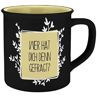 Gedalabels Tasse Wer hat dich gefragt Emaille-Optik 400ml Gedalabels Tasse Wer hat dich gefragt Emaille-Optik 400ml