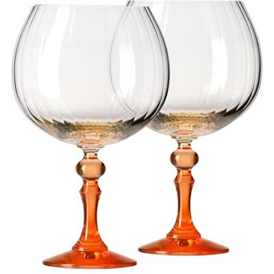 Krosno Gin Gläser 660 ml mit orangem Stiel, 2er Set – für Gin Tonic, Aperol Spritz und Cocktails – bleifrei – spülmaschinengeeignet – Bubble Celebration Moments Krosno Gin Gläser 660 ml mit orangem Stiel, 2er Set – für Gin Tonic, Aperol Spritz und Cocktails – bleifrei – spülmaschinengeeignet – Bubble Celebration Moments