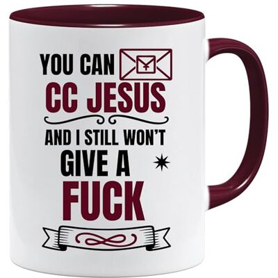 Jungle Mug Unhöfliche Arbeitstasse, lustiges Bürogeschenk für Damen und Herren, Aufschrift You Can CC Jesus I Still Won't Care, sarkastische Kaffeetasse für Kollegen, freches Geschenk für Erwachsene Jungle Mug Unhöfliche Arbeitstasse, lustiges Bürogeschenk für Damen und Herren, Aufschrift You Can CC Jesus I Still Won't Care, sarkastische Kaffeetasse für Kollegen, freches Geschenk für Erwachsene