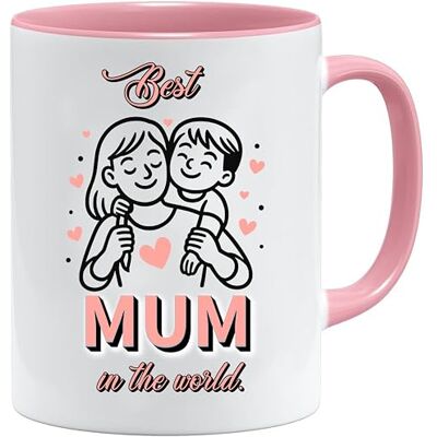 Jungle Mug Tasse mit der Aufschrift Best Mum in the World, Muttertagsgeschenke, niedliche Tasse für Mama, rosa Kaffeetasse für Mama, herzerwärmende Geschenkidee zum Muttertag, Geburtstagsgeschenk Jungle Mug Tasse mit der Aufschrift Best Mum in the World, Muttertagsgeschenke, niedliche Tasse für Mama, rosa Kaffeetasse für Mama, herzerwärmende Geschenkidee zum Muttertag, Geburtstagsgeschenk