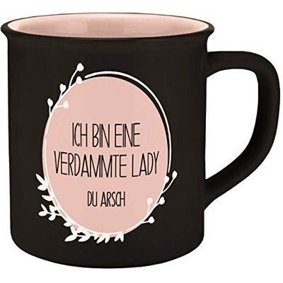 Gedalabels Tasse Verdammte Lady Emaille-Optik 400ml Gedalabels Tasse Verdammte Lady Emaille-Optik 400ml