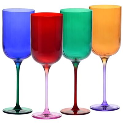 Krosno Weingläser 350 ml – 4er Set – Aurora Kollektion – Rot-Grün – Kristallglas – Handgefertigt & Farbveredelt – Elegant & Modern – Geschenk Krosno Weingläser 350 ml – 4er Set – Aurora Kollektion – Rot-Grün – Kristallglas – Handgefertigt & Farbveredelt – Elegant & Modern – Geschenk