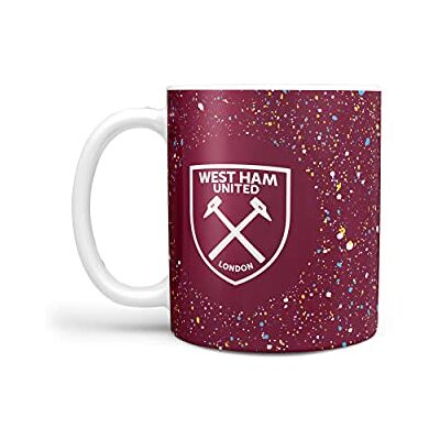 FOCO Offizielles Lizenzprodukt West Ham United FC Tasse mit Farbspritzer-Design FOCO Offizielles Lizenzprodukt West Ham United FC Tasse mit Farbspritzer-Design