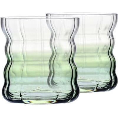 Krosno Gläser für Matcha Latte und Tee 2er-Set 310 ml, Kollektion Matcha Moments – Grüner Farbverlauf, bleifreies Kristallglas – Kleine Gläser für Heißgetränke, spülmaschinenfest Krosno Gläser für Matcha Latte und Tee 2er-Set 310 ml, Kollektion Matcha Moments – Grüner Farbverlauf, bleifreies Kristallglas – Kleine Gläser für Heißgetränke, spülmaschinenfest