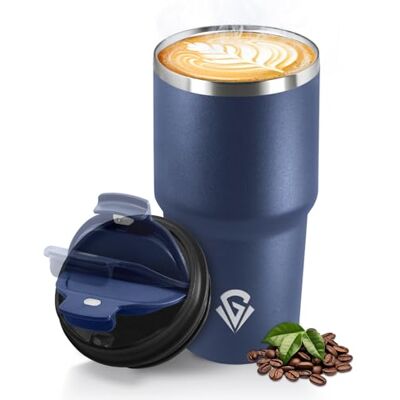 HoneyHolly Thermobecher 600 ml, Wiederverwendbar, Edelstahl Kaffeebecher-to-go Thermo, Auslaufsicher, Doppelwandiger Trinkbecher, Isolierbecher, Travel Mug für Heißen Kaffee, Tee und Kalte Getränke HoneyHolly Thermobecher 600 ml, Wiederverwendbar, Edelstahl Kaffeebecher-to-go Thermo, Auslaufsicher, Doppelwandiger Trinkbecher, Isolierbecher, Travel Mug für Heißen Kaffee, Tee und Kalte Getränke