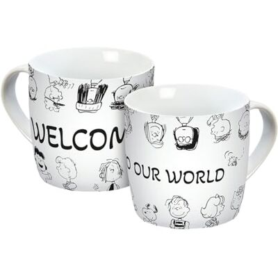 Gedalabels Tasse Peanuts Comic Edition 300ml, Porzellantasse, Kaffeetasse, Kindertasse, Porzellan, , Weiß mit Schwarzen und Roten Akzenten Gedalabels Tasse Peanuts Comic Edition 300ml, Porzellantasse, Kaffeetasse, Kindertasse, Porzellan, , Weiß mit Schwarzen und Roten Akzenten