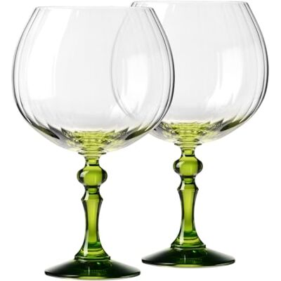 Krosno Gin Gläser 660 ml mit anisgrünem Stiel, 2er Set – für Gin Tonic, Aperol Spritz und Cocktails – bleifrei – spülmaschinengeeignet – Bubble Celebration Moments Krosno Gin Gläser 660 ml mit anisgrünem Stiel, 2er Set – für Gin Tonic, Aperol Spritz und Cocktails – bleifrei – spülmaschinengeeignet – Bubble Celebration Moments