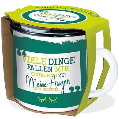 TROTSCH Emaille-Becher "Viele Dinge" 300ml: in Geschenkverpackung! Bruchsicher, auch für Camping und Picknick (Geschirr) TROTSCH Emaille-Becher "Viele Dinge" 300ml: in Geschenkverpackung! Bruchsicher, auch für Camping und Picknick (Geschirr)