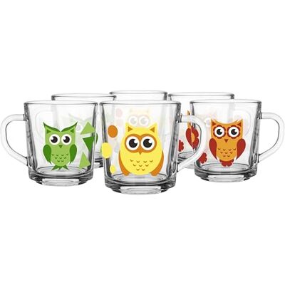 Glasmark KROSNO 1992 Glasmark KROSNO, 220ml, Set von 6, Gläser set kinder, Bedruckte Kinderbecher mit Eulenmotiv, Trink-Glas, Kindertasse, Glasbecher mit Hörer, Spülmaschinenfest, Motiv Eule Glasmark KROSNO 1992 Glasmark KROSNO, 220ml, Set von 6, Gläser set kinder, Bedruckte Kinderbecher mit Eulenmotiv, Trink-Glas, Kindertasse, Glasbecher mit Hörer, Spülmaschinenfest, Motiv Eule