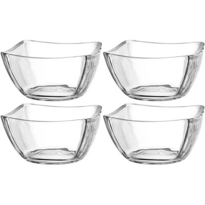 LEONARDO HOME Piazza Schale, 4er Set, spülmaschinenfeste Servierschalen, Schalenset, Glasschalen zum Servieren, moderne Salatschalen, hochwertiges Schälchen-Set, Höhe 6,5 cm, transparent, 024407 LEONARDO HOME Piazza Schale, 4er Set, spülmaschinenfeste Servierschalen, Schalenset, Glasschalen zum Servieren, moderne Salatschalen, hochwertiges Schälchen-Set, Höhe 6,5 cm, transparent, 024407
