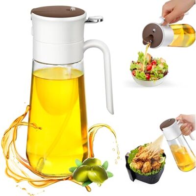 Euqvunn Ölsprüher 580 ml, 2-in-1 Öl Sprühflasche & Spender aus Glas für die Küche, feiner Nebel & verstopfungsresistent für Olivenöl, Heißluftfritteuse, Kochen Euqvunn Ölsprüher 580 ml, 2-in-1 Öl Sprühflasche & Spender aus Glas für die Küche, feiner Nebel & verstopfungsresistent für Olivenöl, Heißluftfritteuse, Kochen
