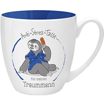 Gruss und Co Bone China Becher - Faultier Design - Blau - 9,5cm Gruss und Co Bone China Becher - Faultier Design - Blau - 9,5cm