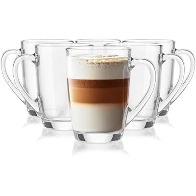 Glasmark KROSNO 1992 Gläser Set Kaffeegläser Teegläser Mit Henkel 6 Stück 300 ml Kaffee Tee Latte Glas Teetassen Glasbecher Trinkglas Spülmaschinengeeignet Ala Glasmark KROSNO 1992 Gläser Set Kaffeegläser Teegläser Mit Henkel 6 Stück 300 ml Kaffee Tee Latte Glas Teetassen Glasbecher Trinkglas Spülmaschinengeeignet Ala
