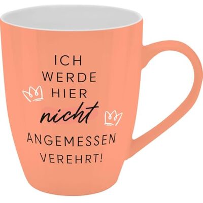 GRUSS & CO Tasse mit Motivdruck "Ich werde hier nicht angemessen verehrt!", mit Banderole GRUSS & CO Tasse mit Motivdruck "Ich werde hier nicht angemessen verehrt!", mit Banderole