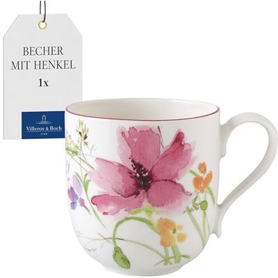 Villeroy & Boch Mariefleur Henkelbecher 260 ml Bunt, Spülmaschinenfest, Mikrowellensicher, Kaffeetasse, Kaffeebecher, Große Tasse, Geschirr, Blümchengeschirr, Premium Porzellan Villeroy & Boch Mariefleur Henkelbecher 260 ml Bunt, Spülmaschinenfest, Mikrowellensicher, Kaffeetasse, Kaffeebecher, Große Tasse, Geschirr, Blümchengeschirr, Premium Porzellan