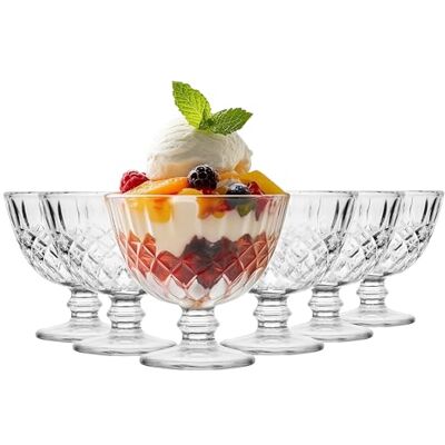 Glasmark KROSNO 1992 Eisgläser Eisschale Set 6 Stück 300 ml Transparentes Glas Dessertschale Fruchtgeleeschalen Spülmaschinenfest Glasmark KROSNO 1992 Eisgläser Eisschale Set 6 Stück 300 ml Transparentes Glas Dessertschale Fruchtgeleeschalen Spülmaschinenfest