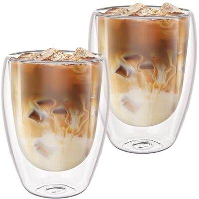 ASelected 2er Set Latte Macchiato Gläser, 350 ML doppelwandige gläser Schwebeeffekt doppelwandige kaffeegläser für Latte Macchiato Cappuccino Bier Milch Tee ASelected 2er Set Latte Macchiato Gläser, 350 ML doppelwandige gläser Schwebeeffekt doppelwandige kaffeegläser für Latte Macchiato Cappuccino Bier Milch Tee