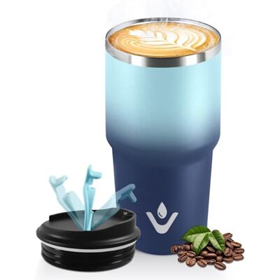 HoneyHolly Thermobecher 600 ml, Wiederverwendbar, Edelstahl Kaffeebecher-to-go Thermo, Auslaufsicher, Doppelwandiger Trinkbecher, Isolierbecher, Travel Mug für Heißen Kaffee, Tee und Kalte Getränke HoneyHolly Thermobecher 600 ml, Wiederverwendbar, Edelstahl Kaffeebecher-to-go Thermo, Auslaufsicher, Doppelwandiger Trinkbecher, Isolierbecher, Travel Mug für Heißen Kaffee, Tee und Kalte Getränke
