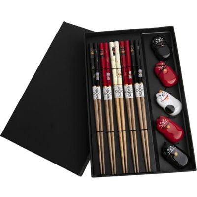 lachineuse ESSSTÄBCHEN- UND HALTERBOX MANEKI NEKO Tradition Japans lachineuse ESSSTÄBCHEN- UND HALTERBOX MANEKI NEKO Tradition Japans