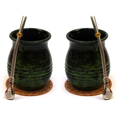 Mate Green Mate-Tee becher Set für zwei Keramik yerba mate tee tasse Roches Kalebasse Becher 360ml Stahl Trinkhalm Bombilla mit Kühlring Edelsahl Staw Korkpad Starter kit for two necessary accessories Mate Green Mate-Tee becher Set für zwei Keramik yerba mate tee tasse Roches Kalebasse Becher 360ml Stahl Trinkhalm Bombilla mit Kühlring Edelsahl Staw Korkpad Starter kit for two necessary accessories