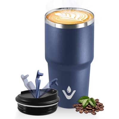 HoneyHolly Thermobecher 600 ml, Wiederverwendbar, Edelstahl Kaffeebecher-to-go Thermo, Auslaufsicher, Doppelwandiger Trinkbecher, Isolierbecher, Travel Mug für Heißen Kaffee, Tee und Kalte Getränke HoneyHolly Thermobecher 600 ml, Wiederverwendbar, Edelstahl Kaffeebecher-to-go Thermo, Auslaufsicher, Doppelwandiger Trinkbecher, Isolierbecher, Travel Mug für Heißen Kaffee, Tee und Kalte Getränke