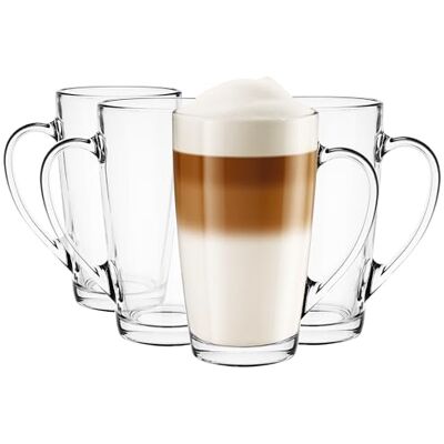 Glasmark KROSNO 1992 Gläser Set Kaffeegläser Teegläser Mit Henkel 4 Stück 400 ml Kaffee Tee Latte Glas Teetassen Glasbecher Trinkglas Groß Spülmaschinenfest Alex, Durchsichtig Glasmark KROSNO 1992 Gläser Set Kaffeegläser Teegläser Mit Henkel 4 Stück 400 ml Kaffee Tee Latte Glas Teetassen Glasbecher Trinkglas Groß Spülmaschinenfest Alex, Durchsichtig